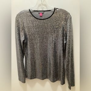 NWT Vince Camuto Silver Bling Top